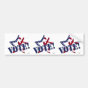 Roter Haken Blau WÄHLEN mit US-Flagge Stern Autoaufkleber