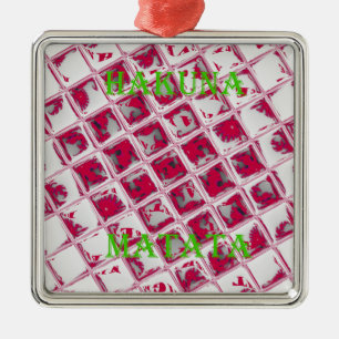 Roter Hakuna Matata-Stil Ornament Aus Metall