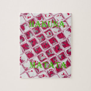 Roter Hakuna Matata Stil Puzzle