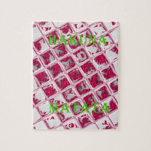 Roter Hakuna Matata Stil Puzzle (Vertikal)