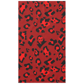 roter Halloween-Vampir-Leoparden-Druck-Goth Tischdecke