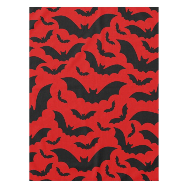 roter halloween vampirfledermäuse gothic tischdecke (Vorderseite)