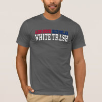 Roter Hals-blauer Kragen-White Trash-Text
