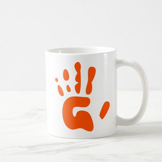 Roter Handdruck Tasse (Rechts)