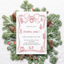 Roter handgezeichneter Weihnachtsfeier-Bogen