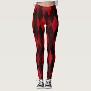 Roter Harlequin-Raute Leggings