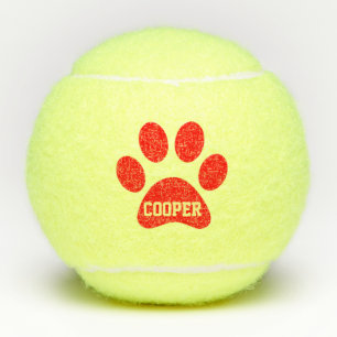 Roter Haustier-Tatzen-Druck-personalisiertes Tennisbälle