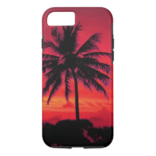Roter Hawaiianischer Sonnenuntergang Exotische Pal iPhone 8/7 Hülle