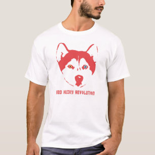 Roter heiserer Revolutions-Weiß-T - Shirt