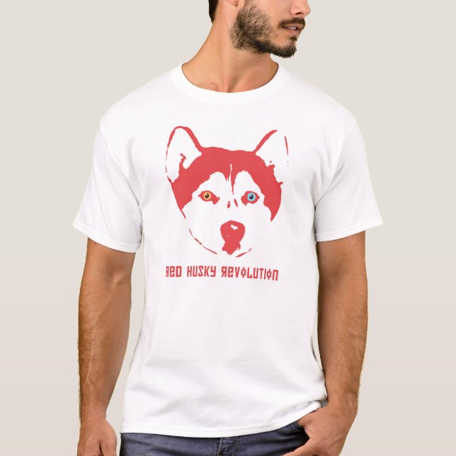 Roter heiserer Revolutions-Weiß-T - Shirt (Vorderseite)