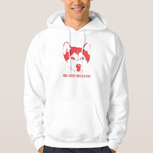 Roter heiserer Revolutions-WeißHoodie Hoodie (Vorderseite)