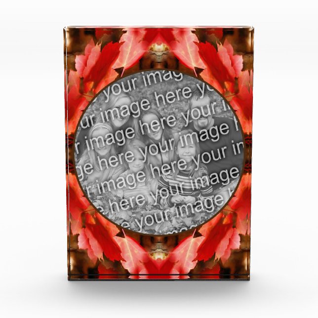 Roter Herbst lässt die Natur hinzufügen Fotoblock (Vorderseite)