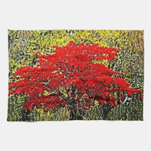 Roter Herbst Malerei Kunst Küchenhandtuch Küchentuch