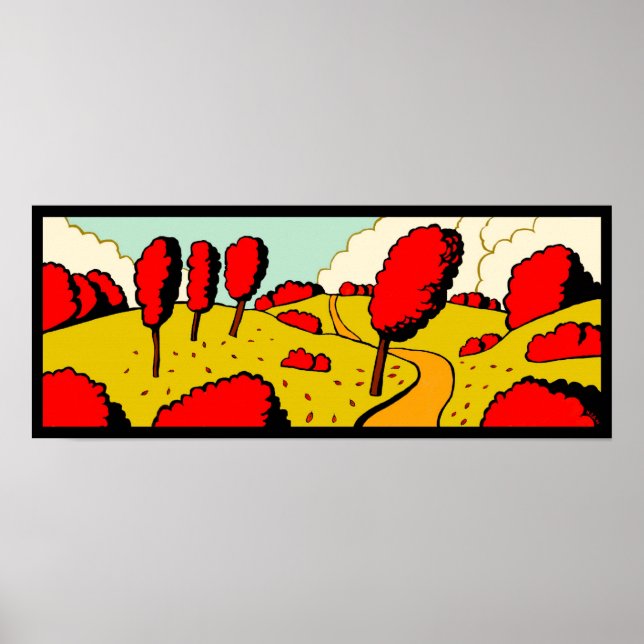 Roter Herbst Poster (Vorne)