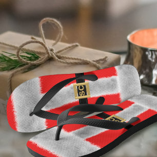 Roter Herr Claus Santa Anzug Weihnachten im Juli F Flip Flops