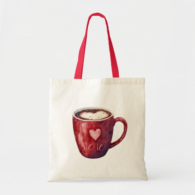 Roter Herz Cup Tragetasche (Vorne)