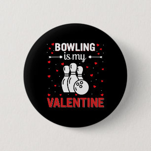 Roter Herz Cupid Liebe Grafik Bowling ist mein Val Button