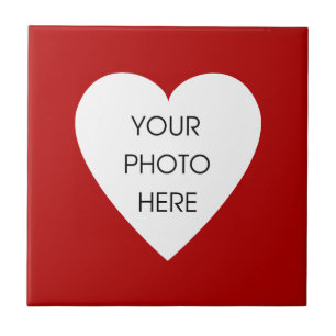 Roter Herz-Foto-Rahmen Fliese