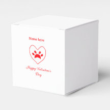 Roter Herz Hund Katze Pfote glücklicher Valentinst