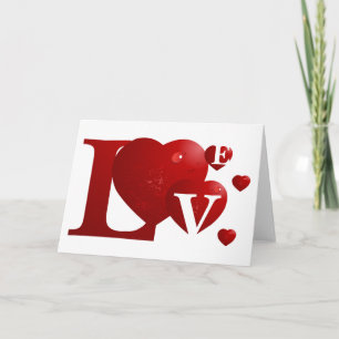 Roter Herz Liebe Valentinstag Feiertagskarte