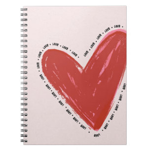 Roter Herz Liebt Euch Muster Notizbuch Notizblock