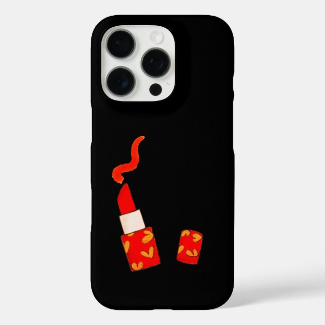 Roter Herz-Lippenstift im Pop-Art-Design Case-Mate iPhone Hülle (Rückseite)