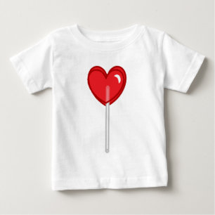 roter Herz-Lutscher Baby T-shirt