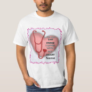 Roter Herz LVN Krankenpfleger T-Shirt
