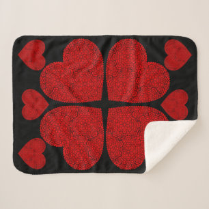 Roter Herz Mandala Sherpadecke