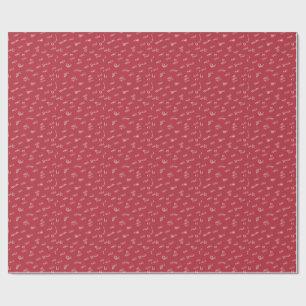 Roter Herz Muster Personalisierter Name Valentinst Geschenkpapier