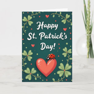 Roter Herz Muster St. Patrick Karte