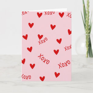 Roter Herz-Xoxo-Grußkarte Karte
