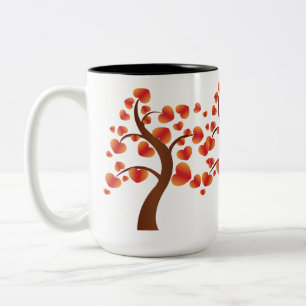 Roter Herzbaum Zweifarbige Tasse