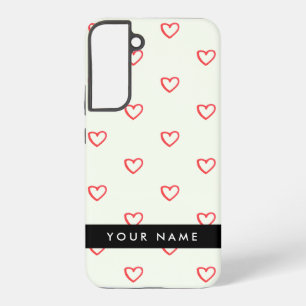 Roter Herzen Muster, Liebe, Ihr Name, Personalisie Samsung Galaxy Hülle