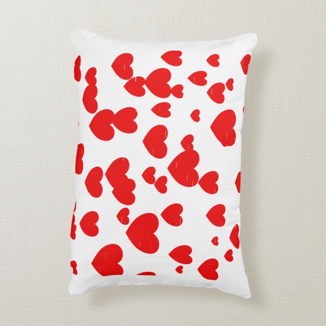 Roter Herzen Muster Valentinstag Lendenkissen Dekokissen (Rückseite(Vertikal))