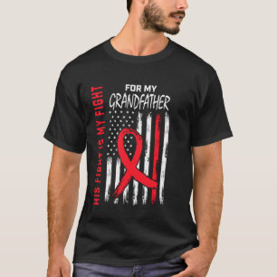 Roter Herzkrankheit-Bewusstseinsflagge Opa Großvat T-Shirt