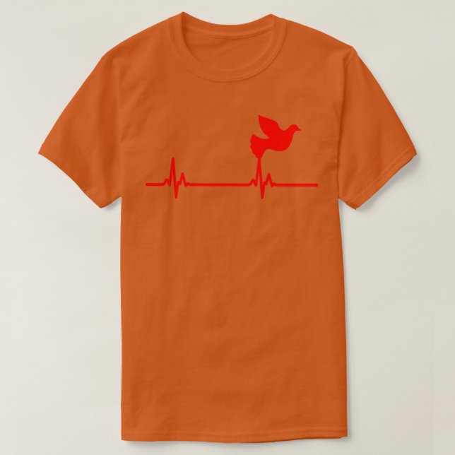 Roter Herzschlag der Taube 1 T-Shirt (Design vorne)