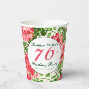 Roter Hibiskus 70. Geburtstagsparty Paper Cup Pappbecher