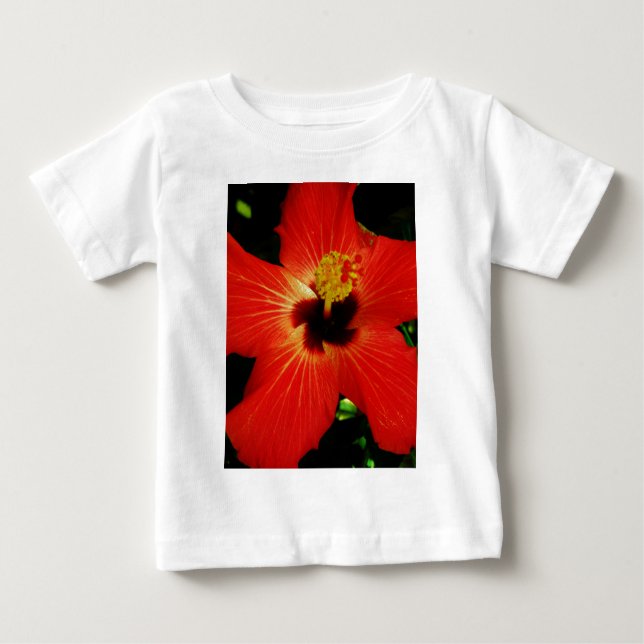 Roter Hibiskus Baby T-shirt (Vorderseite)
