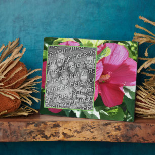 Roter Hibiskus Blume Eigenes Foto hinzufügen Fotoplatte