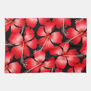 Roter Hibiskus Blume Geschirrtuch