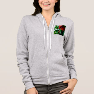 Roter Hibiskus Blume Hoodie