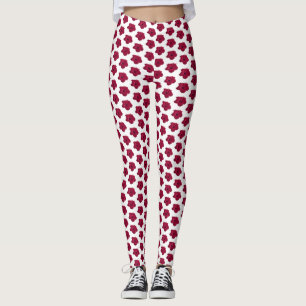 Roter Hibiskus Blume Leggings