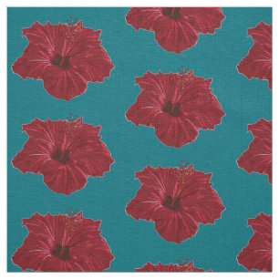 Roter Hibiskus Blume Stoff