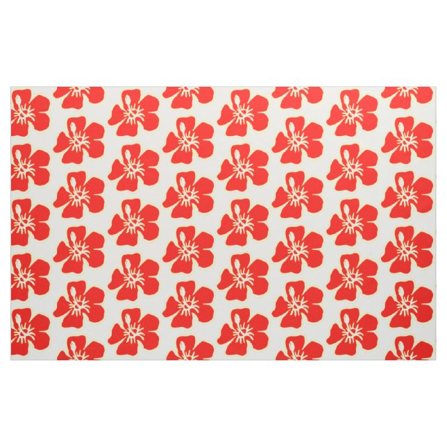 Roter Hibiskus Blume Tropical Hawaiian Luau Party Stoff (Fat Quarter (45,7 x 55,9 cm))