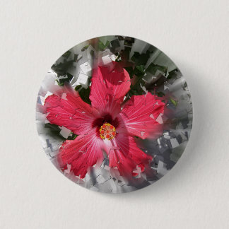 Roter Hibiskus Button