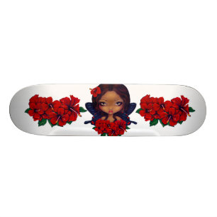 Roter Hibiskus-FeeSkateboard Skateboard
