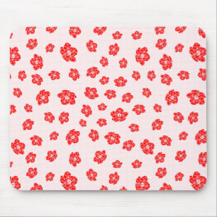 Roter Hibiskus Floral Mousepad