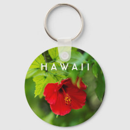 Roter Hibiskus Hawaii Tropische Blume Schlüsselanhänger
