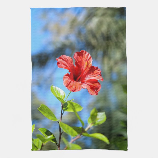 Roter Hibiskus Küchentuch (Vertikal)